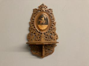 Sorrento inlaid shelf, late 19th century, size 44 x 24 cm